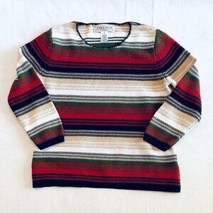 Vintage Jones Wear Sport striped sweater Womens Small red black tan green
